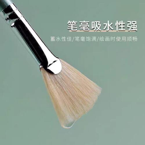 马蒂斯猪鬃扇形笔水粉笔丙烯颜料油画笔美术专用送笔盒刮刀勾线笔 - 图1