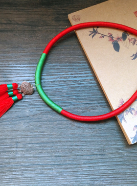 民族风手工流苏项圈复古锁骨链