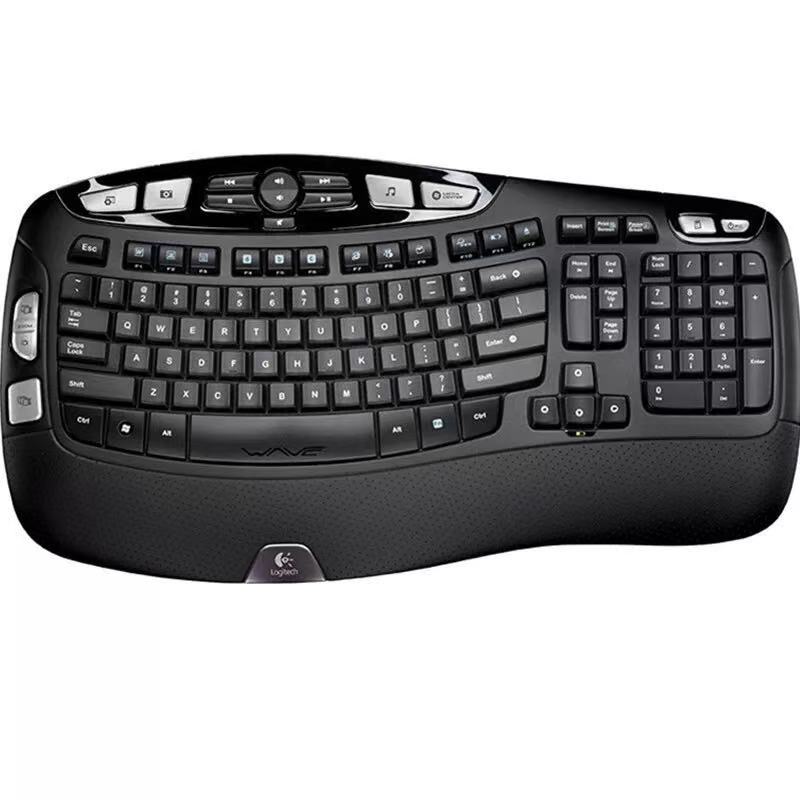 Logitech/罗技 K350/WAVE人体工学舒适USB薄膜无线办公商务键盘 - 图0