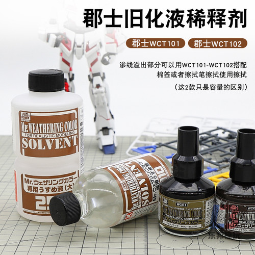 郡士渗线渍洗效果液 高达模型军事军模旧化制作 WC-01黑色渗线液 - 图0
