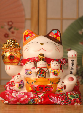 发财猫摇手招财猫摆件电动发财猫大号店铺收银台家居开业礼品自动