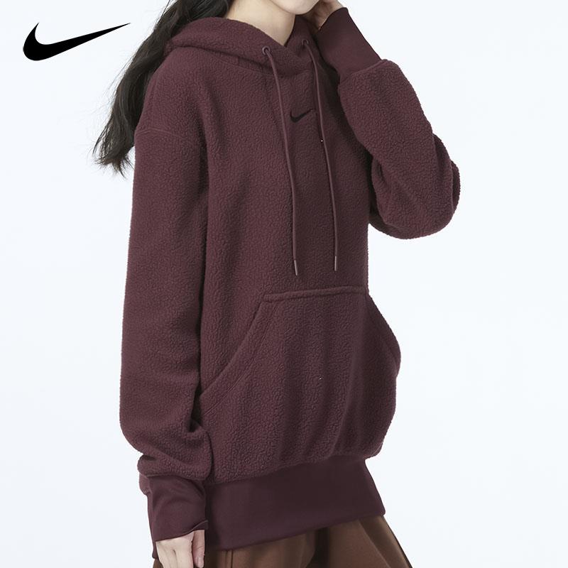 Nike耐克卫衣女秋季新款运动服休闲宽松上衣连帽套头衫DQ6841-652 - 图1