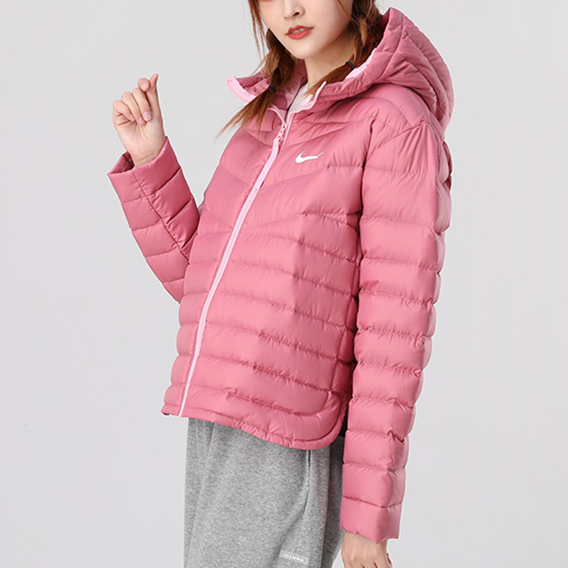 NIKE耐克羽绒服女2022春季新款运动服连帽上衣休闲外套CU5095-614