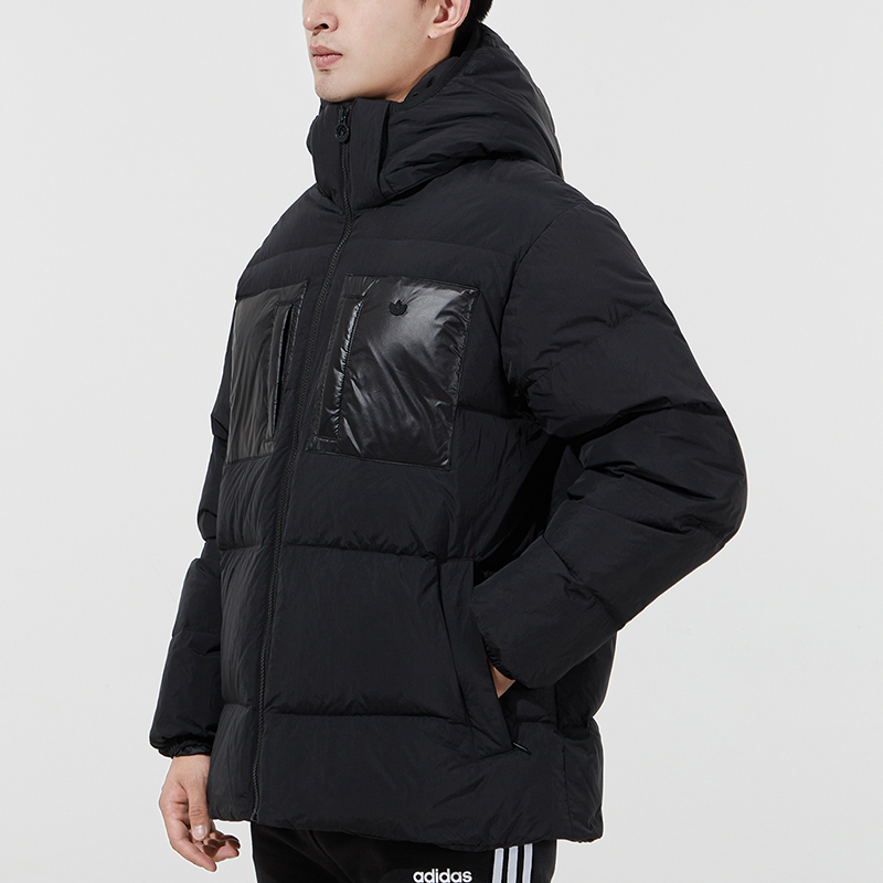 Adidas阿迪达斯官网三叶草外套男2022新款运动服连帽羽绒服H13564 - 图0