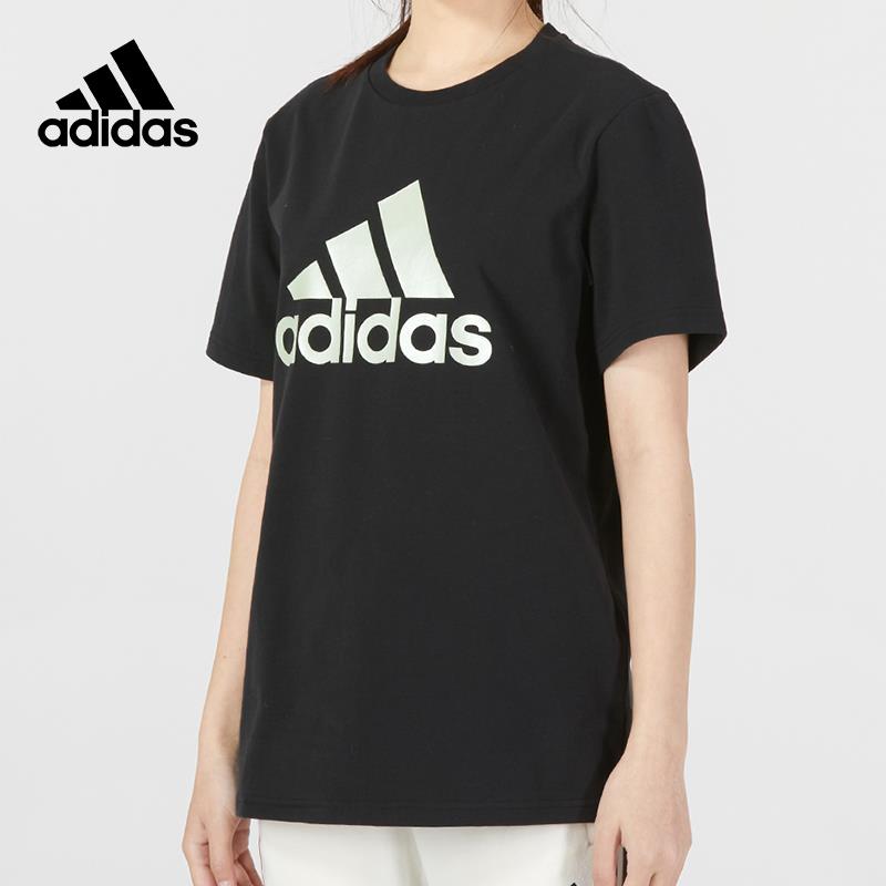 Adidas阿迪达斯短袖女2023夏季新款运动服透气休闲圆领T恤HY2876-图0