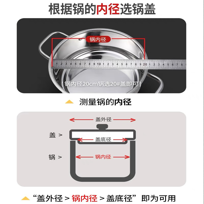 锅盖透明家用钢化玻璃防爆耐高温木纹锅钮奶锅煎锅炒锅不锈钢盖-图3