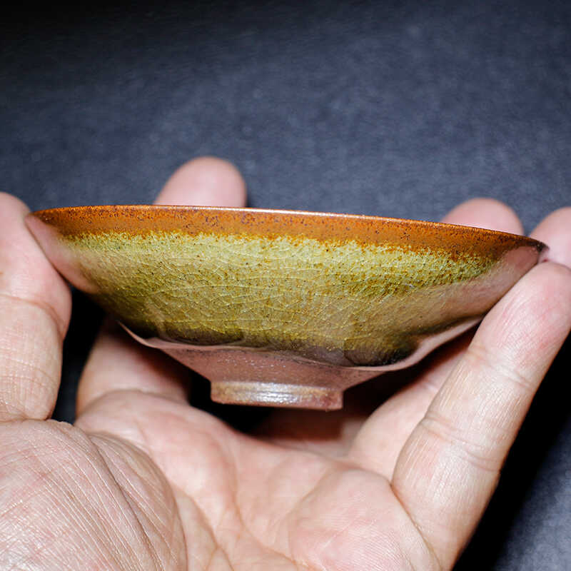 Yaoshan Yang Shizhong authentic Jianzhan handmade firewood master tea cup ceramic tea set original ore ice crack tea cup