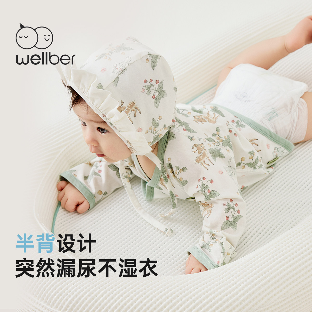 威尔贝鲁婴儿衣服半背衣A类0-3月秋冬纯棉宝宝和尚服春秋新生儿