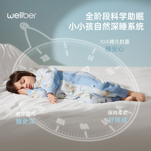 威尔贝鲁婴儿睡袋春夏儿童竹棉纱布分腿睡袋宝宝睡衣薄款四季通用 - 图3