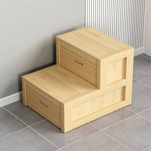 可定做松木实木上下床楼梯单卖木楼梯踏步家用床上下铺梯子多功能 - 图3