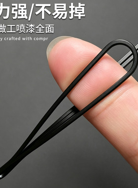 简约黑色刘海一字夹发夹固定神器