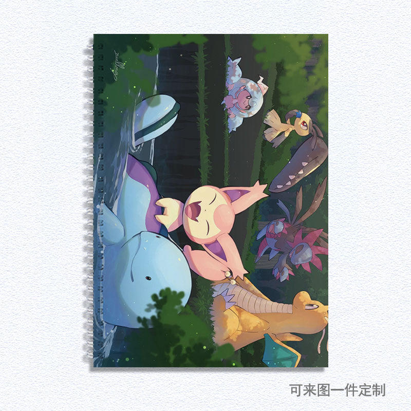 精灵宝可梦硬壳加厚画画绘画本B5/A4/8K速写素描本空白小学生定制
