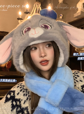 疯狂动物城毛绒帽子冬季耳朵会动