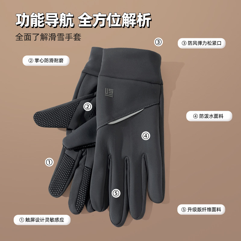 手套女秋冬保暖加绒骑行手套可触屏防寒风户外运动电动车男士防滑,淘宝优惠券,粉丝福利购,淘宝优惠卷