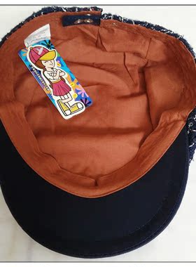女款小头围格纹黑白鸭舌贝雷帽