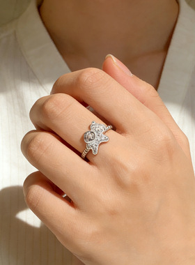 碎碎冰马上有钱戒指女简约小红书爆款招财指环新中式设计cnc手饰