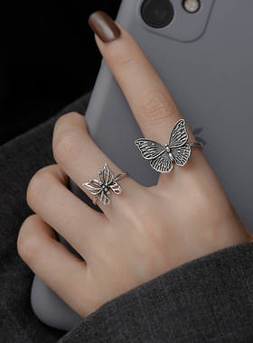 3D蝴蝶开口戒指女ins潮流