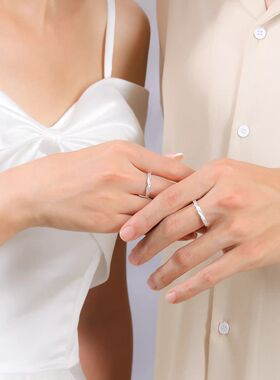 流沙情侣戒指新款轻奢2026款简约磨砂素圈对戒百搭戒指送女友礼物