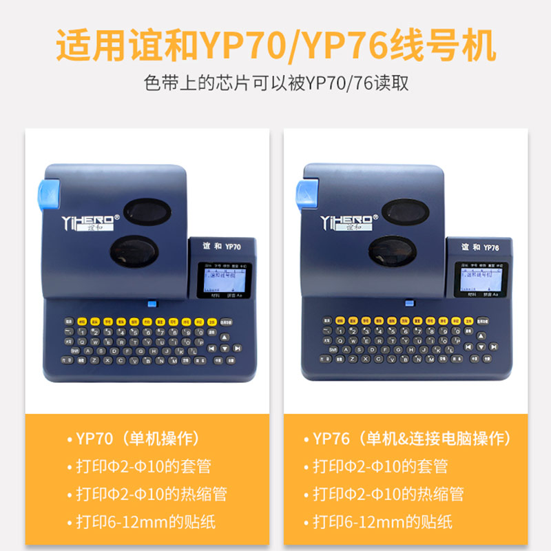 谊和M780/760线号机色带打号机线号yp70/76t号码管打印机贴纸 - 图3