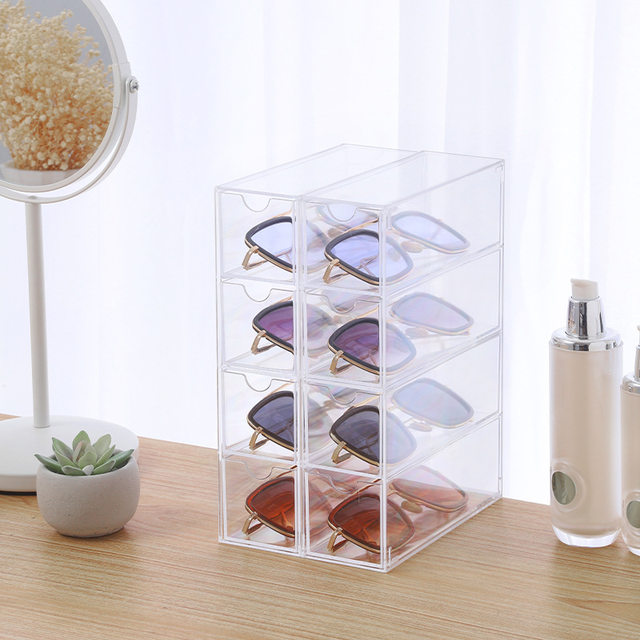 Glasses sunglasses acrylic storage box multi-layer desktop drawer display cabinet dustproof storage rack PS living room