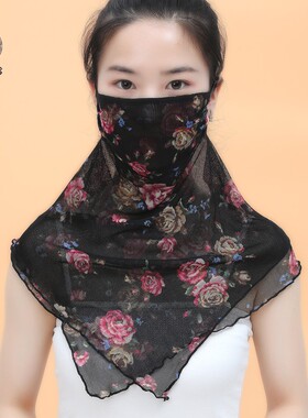 真丝防晒面罩女夏季桑蚕丝大面罩