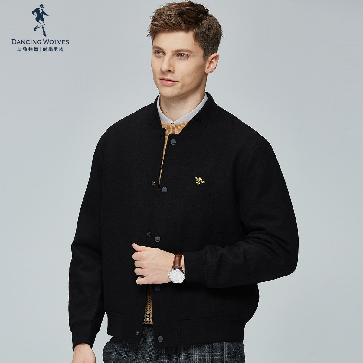 与狼共舞羊毛呢夹克2020秋冬棉衣 与狼共舞夹克