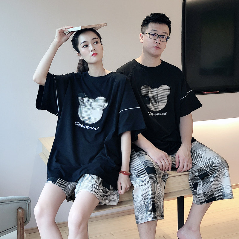 格子休闲大码胖mm200斤纯棉睡衣 贝慕雪睡衣/家居服套装