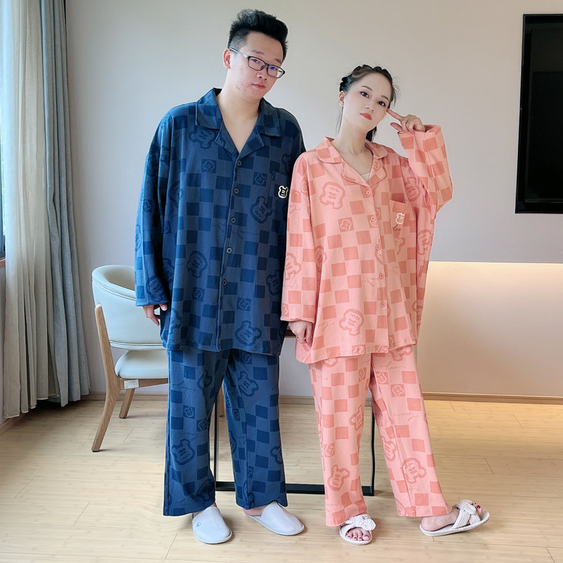 长袖情侣秋冬款家居服男斤纯棉睡衣 贝慕雪睡衣/家居服套装