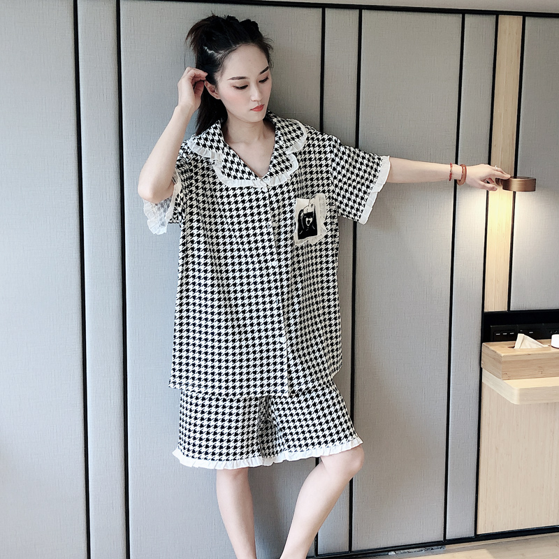 日系春夏纯棉加大码200斤胖m睡衣 贝慕雪睡衣/家居服套装