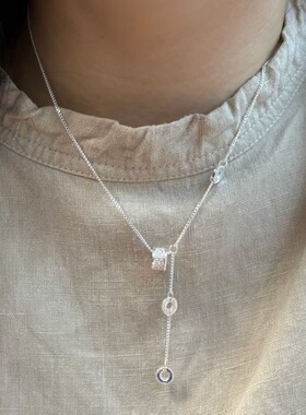 足银990碎冰冰小蛮腰项链精致小众高级感轻奢气质送女友生日礼物