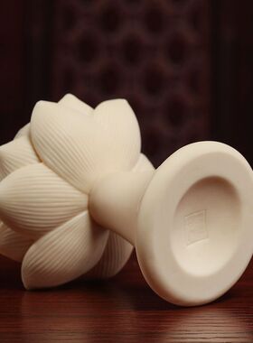 陶瓷摆件莲花烛台蜡烛家用佛前供奉供佛中式佛堂家居装饰品