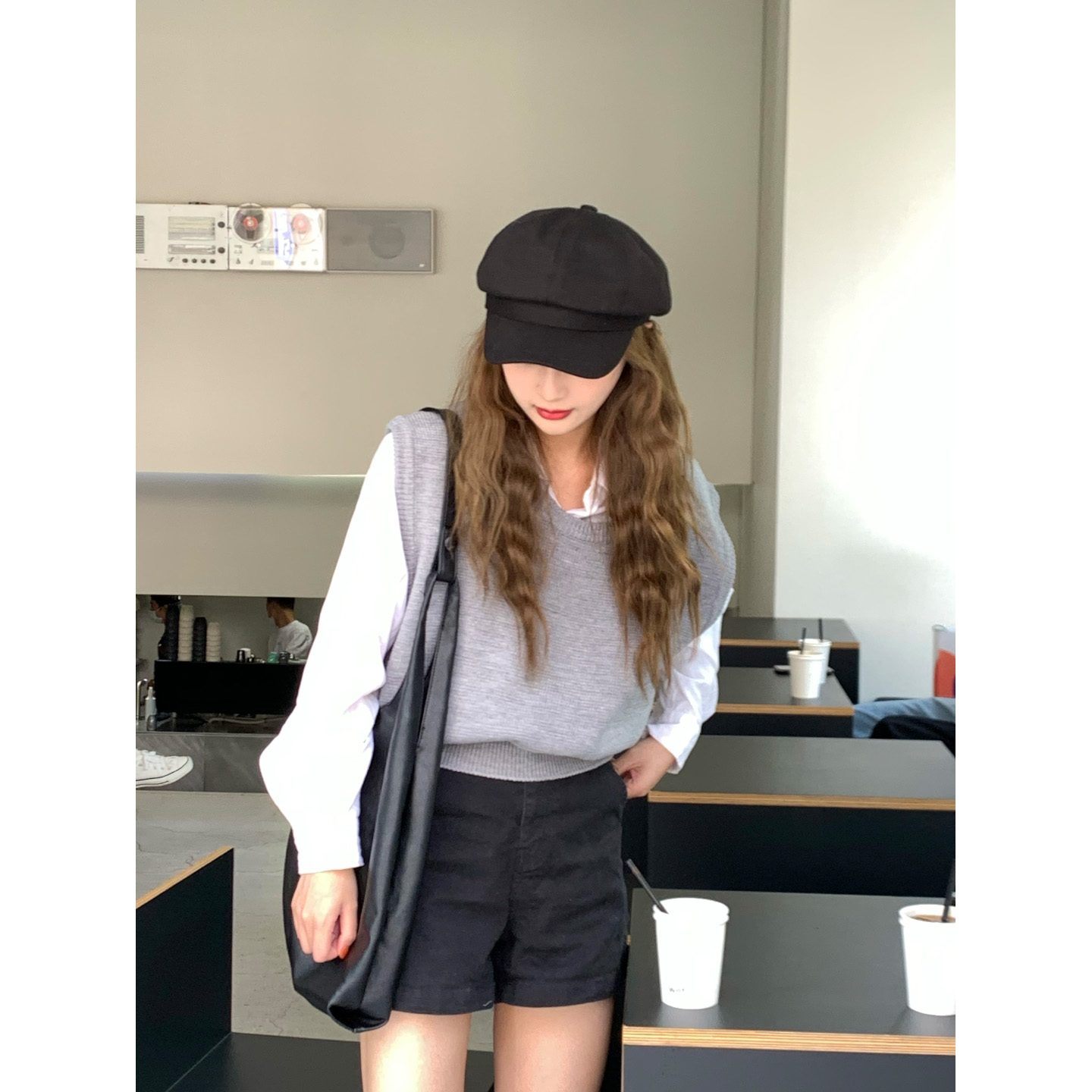 芝士商店~黑色报童帽女秋冬马术帽子英伦八角帽复古画家帽贝雷帽 - 图0