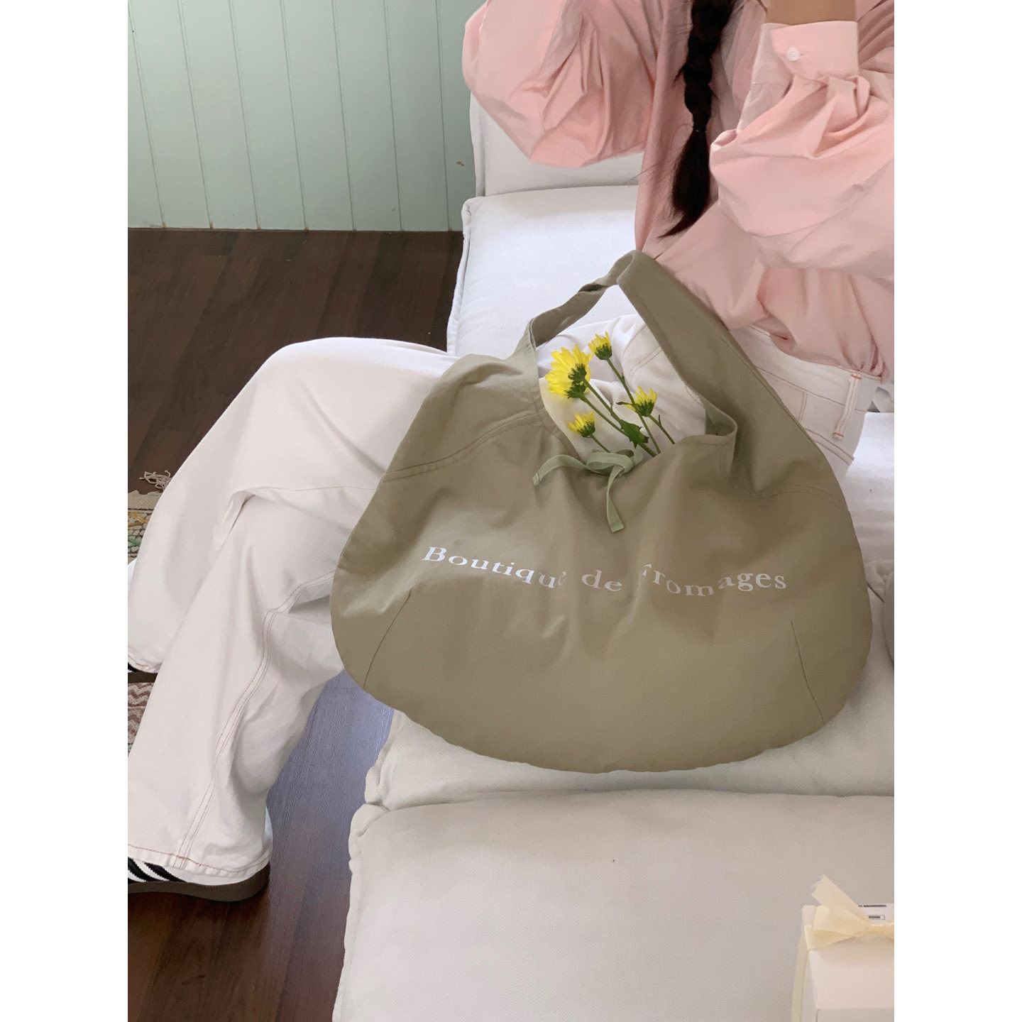 定制款~大容量单肩斜挎帆布包女韩系松弛感帆布袋通勤慵懒风包包,淘宝优惠券,粉丝福利购,淘宝优惠卷