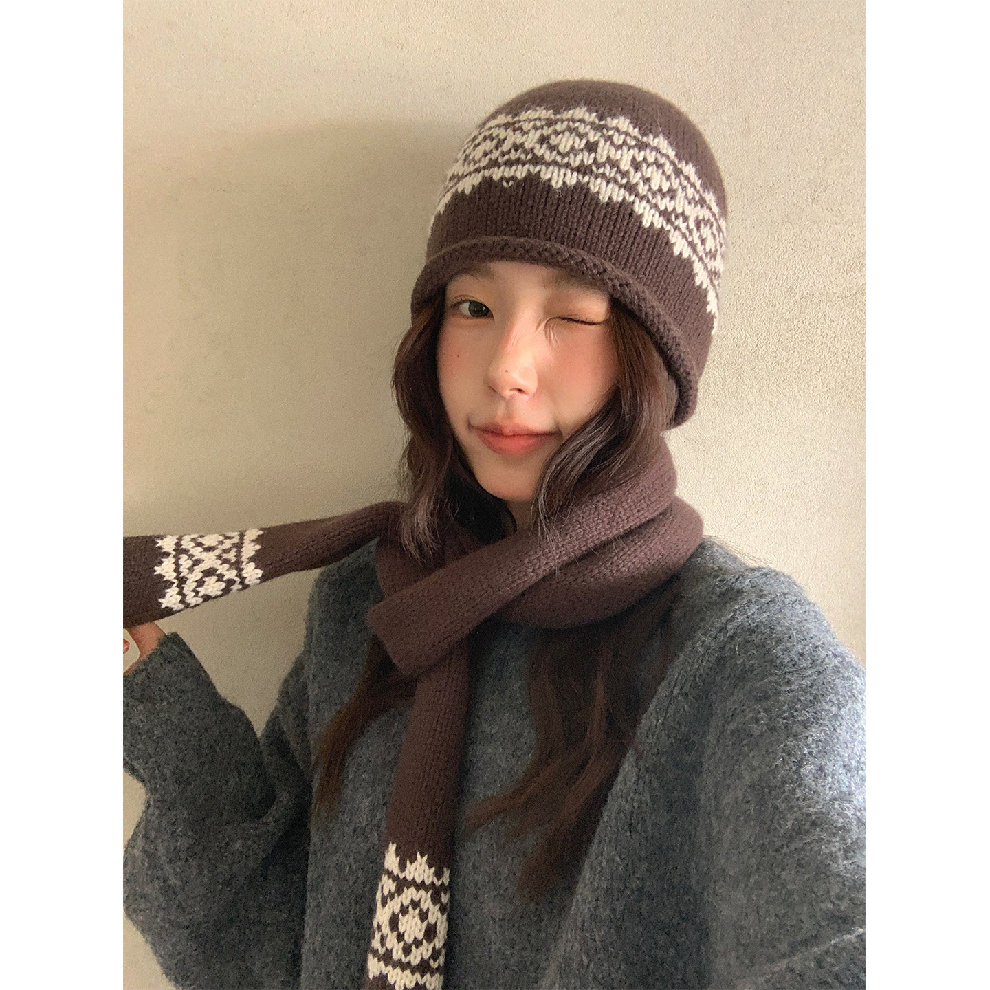 定制款~美利奴羊毛针织帽女2026新款冬季费尔岛毛线帽子卷边冷帽,淘宝优惠券,粉丝福利购,淘宝优惠卷