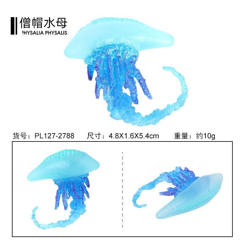 仿真海洋馆动物模型水母海蜇海底生物儿童认知玩具创意摆件装饰-图2