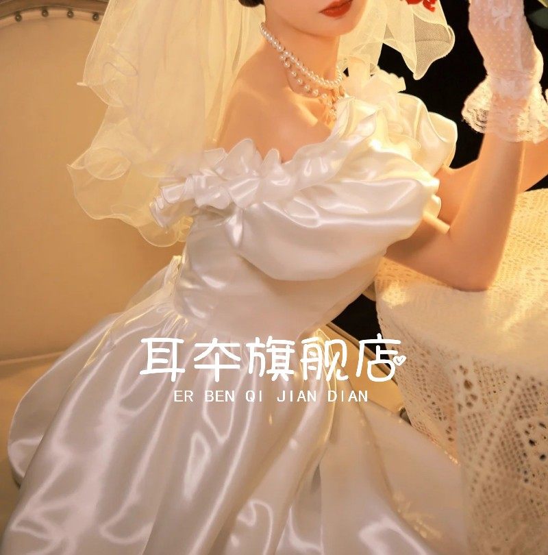 影楼主题复古婚纱港风法式轻艺术照 耳夲婚纱