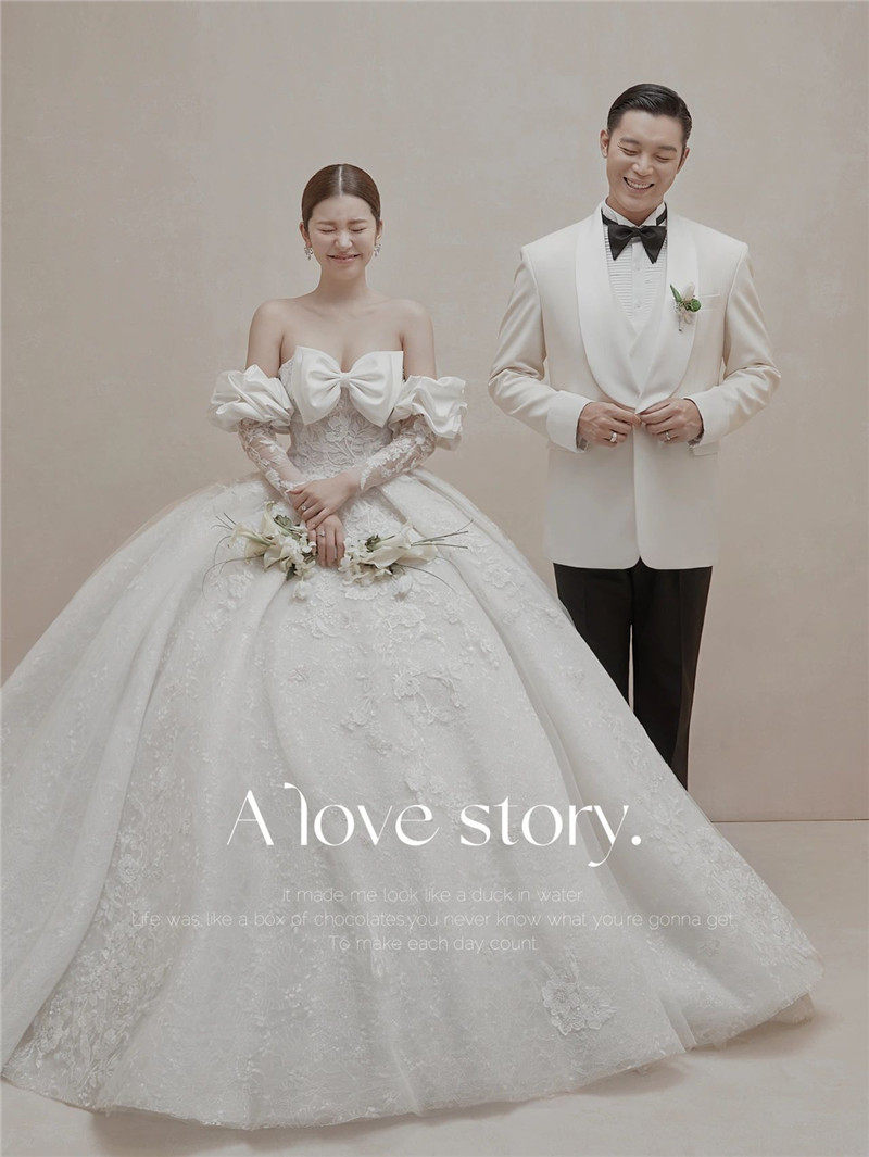 影楼主题新款展会白色法式复古婚纱 耳夲婚纱