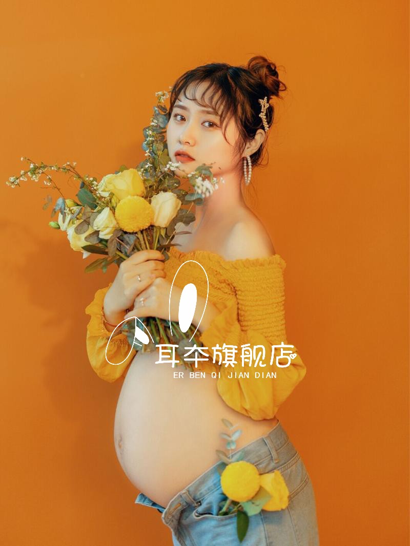 孕妇照小清新妈咪摄影时尚韩式照片 耳夲影楼服装