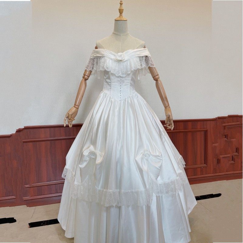 新款复古怀旧喜嫁港风蕾丝花边婚纱 耳夲婚纱