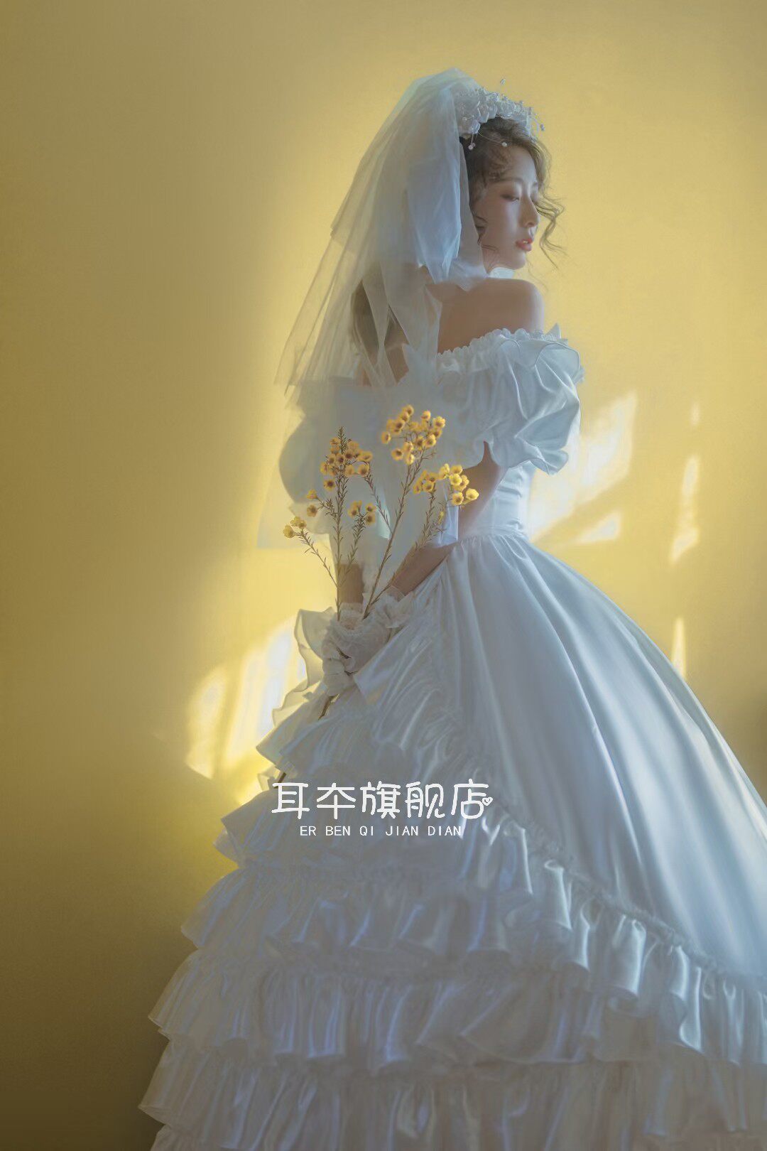 影楼少女法式轻2023新款复古婚纱 耳夲婚纱