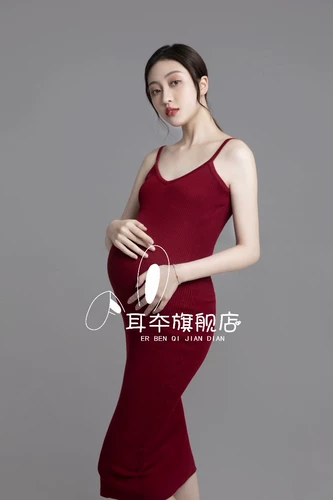 Трикотажная майка для беременных, платье-комбинация для матери и ребенка, реквизит для фотографии