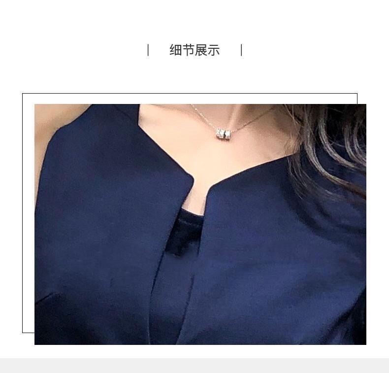 职业装连衣裙女时尚气质包臀裙美容院工作服金店售楼部加大码工装 - 图0