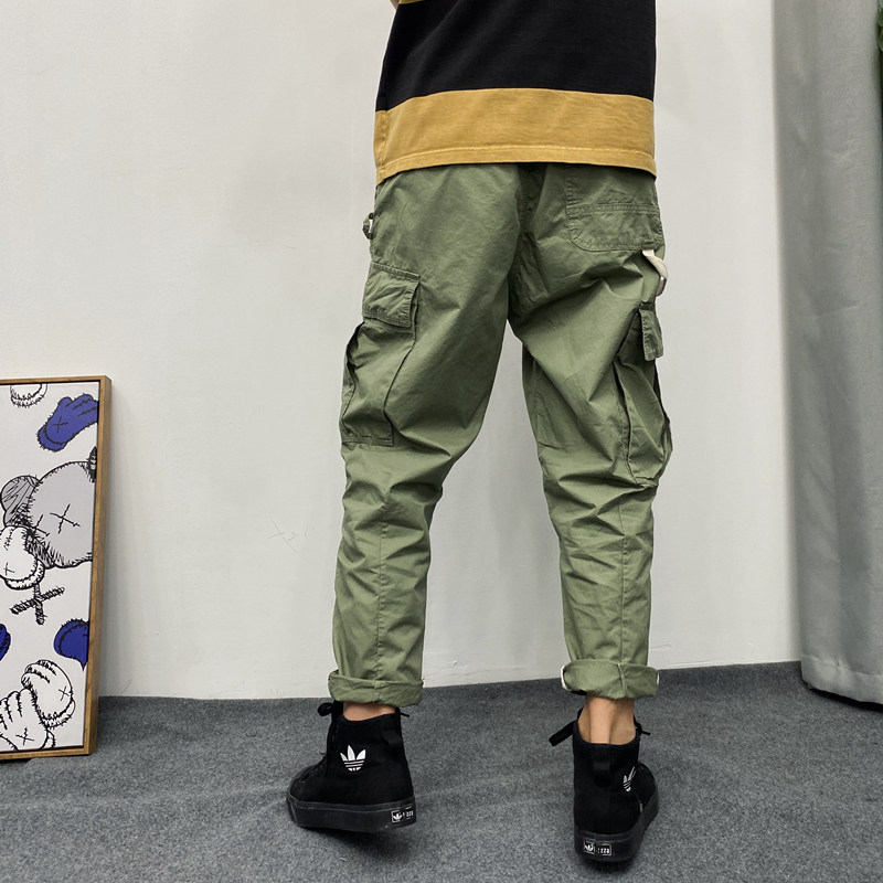 秋季余文乐ins潮牌工装裤男九分裤 左灿休闲裤