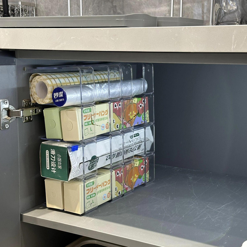 多功能放柜子保鲜膜杂物架子塑料收纳盒保温杯收纳厨房台面置物,淘宝优惠券,粉丝福利购,淘宝优惠卷