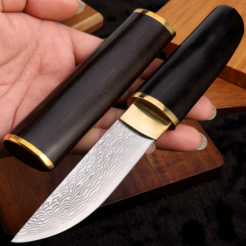 Выживание в дикой природе Дамаск стальной нож