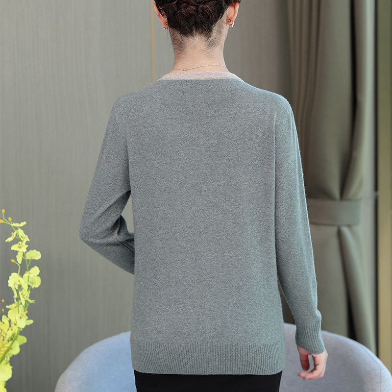 100纯针织2020新款中老年羊毛衫 雪藏希中老年女装