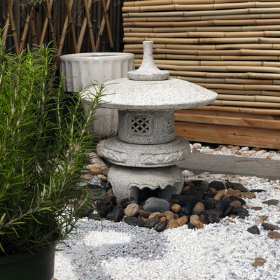 和風拾语圆顶矮石灯日式庭院仿古做旧石灯笼花园软装装饰石雕 虎窝淘