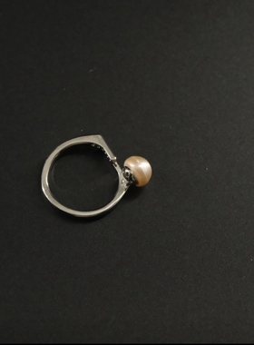 天然淡水珍珠开口戒指【5A级馒头珠，正面无暇，侧面微瑕】