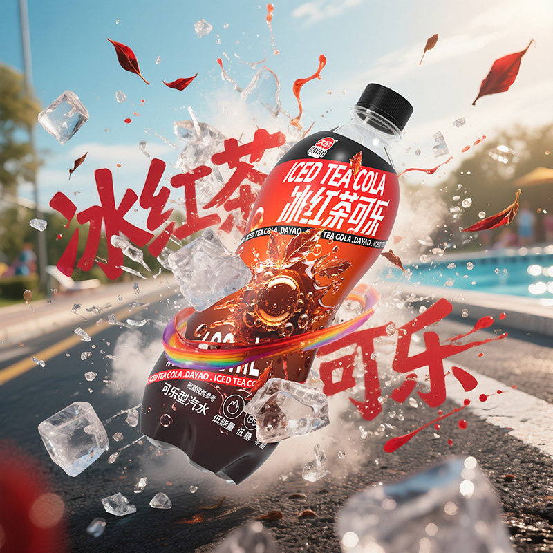 大窑冰红茶可乐汽水0脂肪低糖碳酸饮料600mL*8瓶