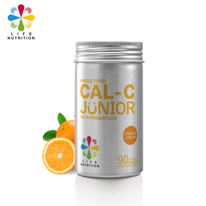 lifenutrition海外旗舰店Life Nutrition乐怡善儿童钙片维C益生菌橙味咀嚼片婴幼儿补钙1